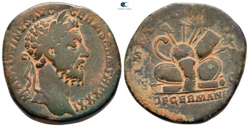 Marcus Aurelius AD 161-180. Rome
Sestertius Æ

31 mm, 21,27 g



nearly v...