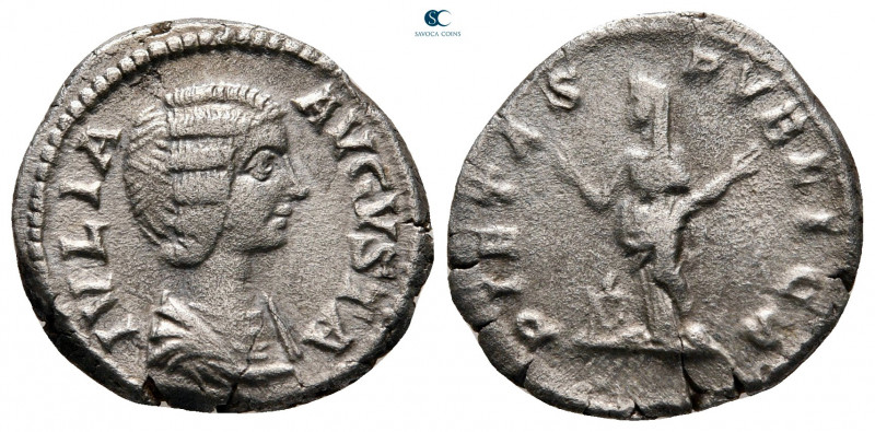 Julia Domna. Augusta AD 193-217. Rome
Denarius AR

19 mm, 3,36 g



nearl...