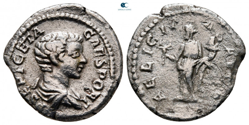 Geta, as Caesar AD 197-209. Rome
Denarius AR

18 mm, 1,96 g



nearly ver...