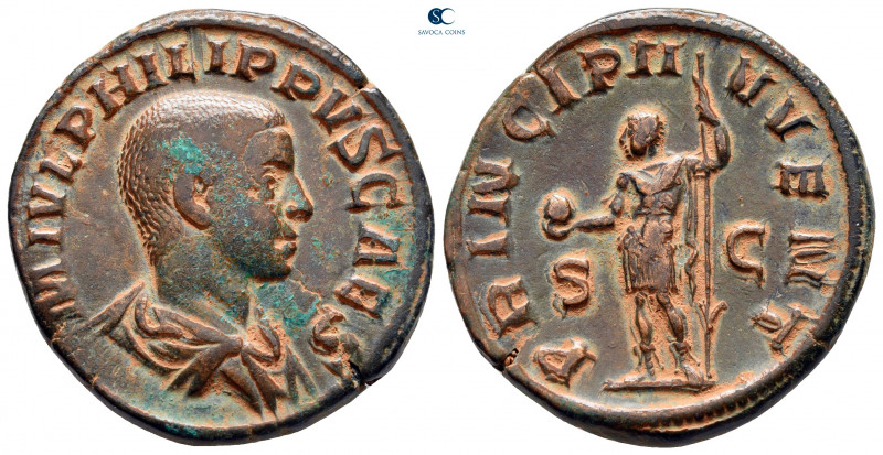 Philip II, as Caesar AD 244-246. Rome
Sestertius Æ

31 mm, 20,17 g



ver...