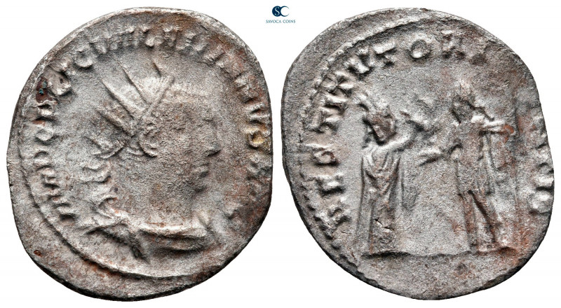 Valerian I AD 253-260. Antioch
Billon Antoninianus

23 mm, 2,59 g



near...