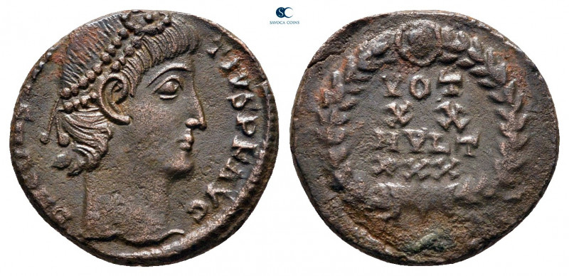 Constantius II AD 347-361. Uncertain mint
Follis Æ

15 mm, 1,77 g



near...