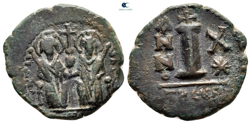 Justin II and Sophia AD 565-578. Theoupolis (Antioch)
Decanummium Æ

21 mm, 3...