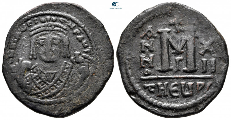 Maurice Tiberius AD 582-602. Theoupolis (Antioch)
Follis or 40 Nummi Æ

31 mm...