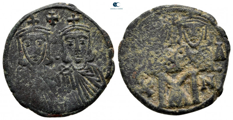 Leo IV the Khazar, with Constantine VI AD 775-780. Constantinople
Follis or 40 ...