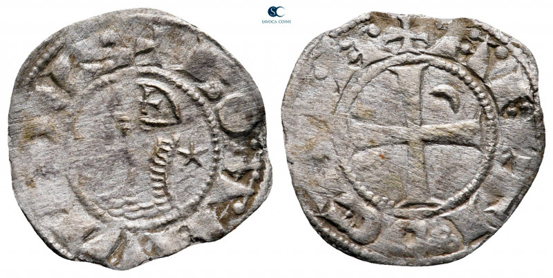 Principality of Antioch. Antioch. Bohemond III AD 1163-1201. 
Denier AR

18 m...