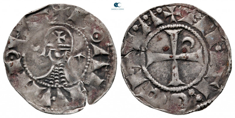 Principality of Antioch. Antioch. Bohemond III AD 1163-1201. 
Denier AR

19 m...