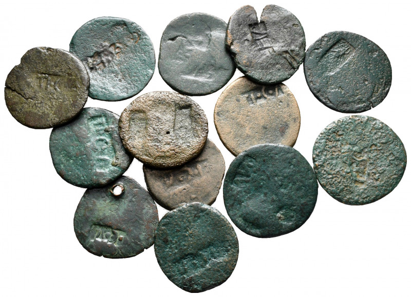 Lot of ca. 13 roman countermarked bronze coins / SOLD AS SEEN, NO RETURN

fine