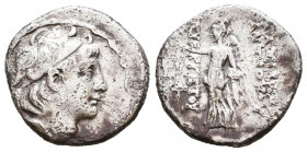 Demetrius I Soter , Drachm, Antiochia, 162-150 BC, AR,
Reference:
Condition: Very Fine

Weight: 3,7 gr
Diameter: 18,7 mm