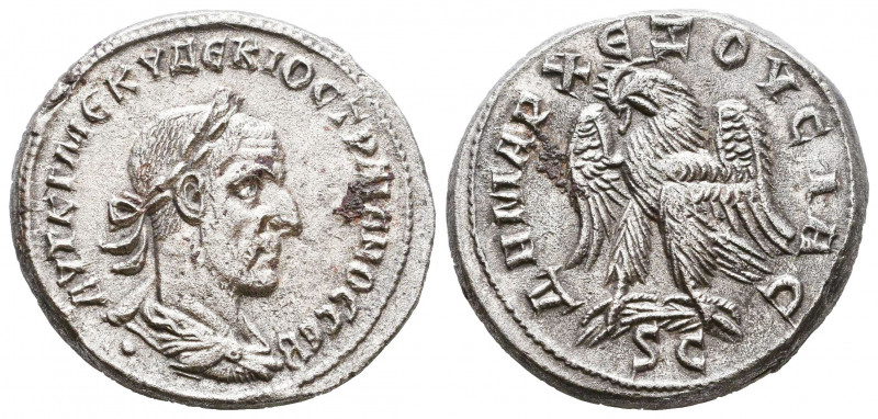 Trajan Decius AR Tetradrachm of Antioch, Seleucis and Pieria. AD 250-251. 

We...