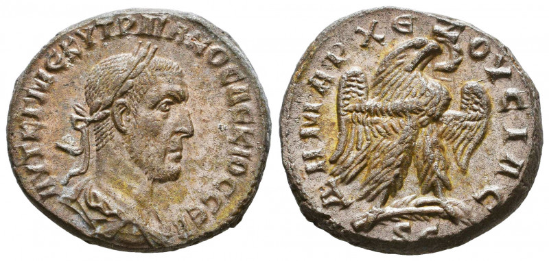 Trajan Decius AR Tetradrachm of Antioch, Seleucis and Pieria. AD 250-251. 

We...