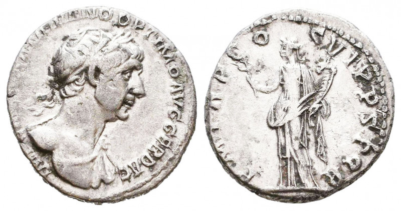 Trajan (AD 98-117). AR denarius. Rome.

Weight: 3,2 gr
Diameter: 18 mm