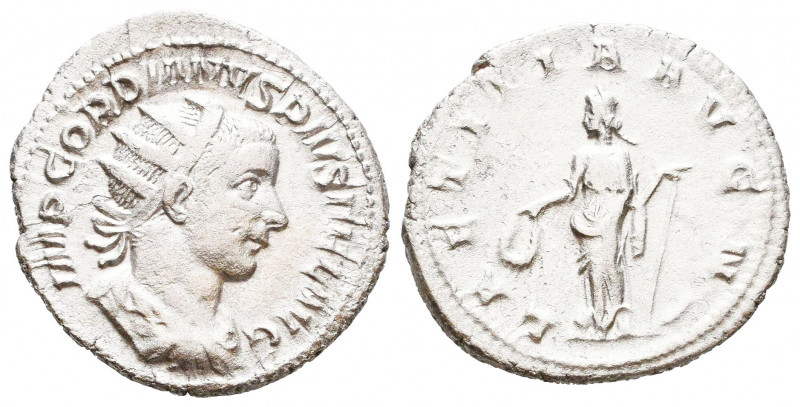 Gordian III, 238-244. Antoninianus AR.

Weight: 3,5 gr
Diameter: 22,7 mm