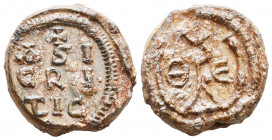 Byzantine Lead Seals, 7th - 13th Centuries
Reference:
Condition: Very Fine

Weight: 14,7 gr
Diameter: 21,9 mm