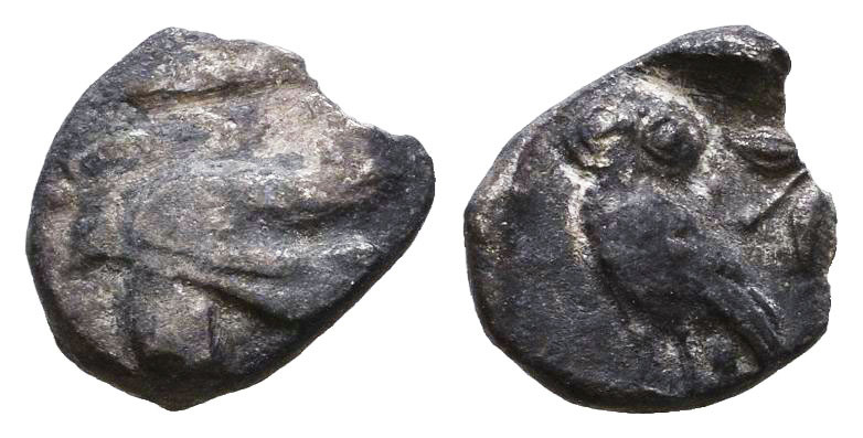 Cilicia, Uncertain AR Obol. Circa 440-390 BC.

Weight: 0,4 gr
Diameter: 9,3 m...
