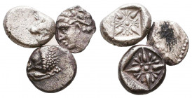 3 Greek Obols circa 480, AR.