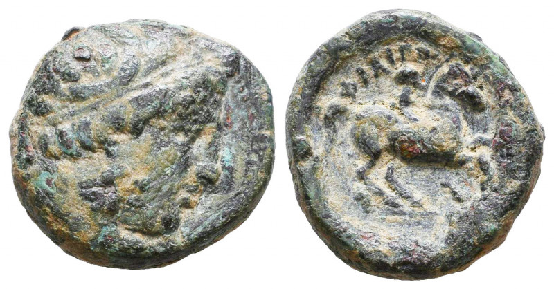 Kings of Macedon . Philippos II. (359-336 BC). AE.

Weight: 6 gr
Diameter: 17...