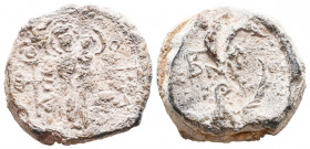 Byzantine Lead Seals, 7th - 13th Centuries
Reference:
Condition: Very Fine

Weight: 24,1 gr
Diameter: 24,7 mm