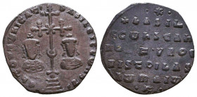 Basil II Bulgaroktonos, with Constantine VIII AR Miliaresion.

Weight: 2,2 gr
Diameter: 20,7 mm