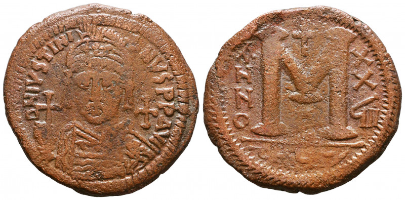 Justinian I the Great (AD 527-565). Æ follis. Theopolis.

Weight: 18,8 gr
Dia...