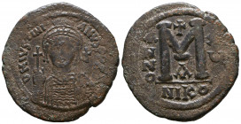 Justinian I the Great (AD 527-565). Æ follis. Nicomedia.

Weight: 22,4 gr
Diameter: 37,8 mm