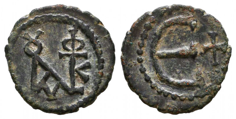 Iustinus II (565-578 AD). AE Pentanummium, Constantinopolis.

Weight: 1,4 gr
...
