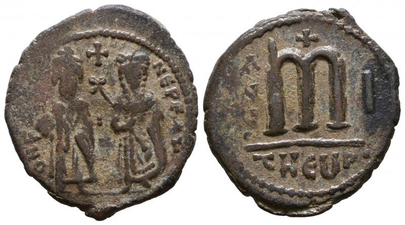 Justin II, with Sophia, 565-578. Follis, Theopolis.

Weight: 8,8 gr
Diameter:...