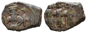 Constans II, with Constantine IV. 641-668. Æ follis. Constantinople.

Weight: 1,4 gr
Diameter: 16,3 mm