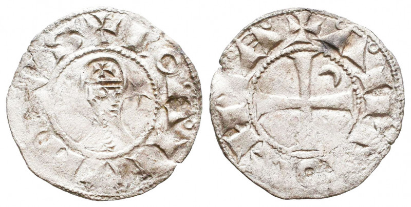 AD 1163-1233. Bohémond III or Bohémond IV. Antioch
Denier AR

Weight: 0,8 gr...