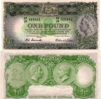 Australia, 1 Pound, 1953, XF, QE II, p30a, serial number: HA/24 505441