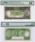 Australia, 1 Pound, 1953, AUNC, QE II, PMG 58, p30, serial number: HB/16 042062
