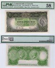 Australia, 1 Pound, 1953, AUNC, QE II, PMG 58, p30, serial number: HA/79 026848