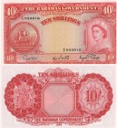 Bahamas, 10 Shillings, 1963, UNC, QE II, p14d, Serial number: A/2 952816