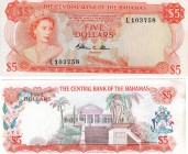 Bahamas, 5 Dollars, 1974, XF-AUNC, QE II, p37b, serial number: L103758
