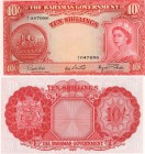 Bahamas, 10 Shillings, 1963, UNC, QE II, p14d, Serial number: A/3 047686, sign: Sweeting /Roberts, RARE