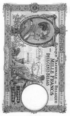 Belgium, 1000 Francs (200 Belgas), 1939, UNC, p104, serial number: 1171.C.214, K...