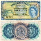 Bermuda, 1 Pound, 1966, VF, QE II, p20d, Serial Number: U/2 245240
