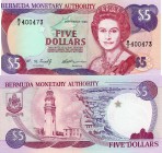 Bermuda, 5 Dollars, 1995, UNC, QE II, p41b, Serial number: B/2 400473