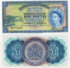 Bermuda, 1 Pound, 1966, XF, QE II, p20d, serial number: U/2 277294