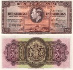 Bermuda, 5 Shillings, 1947, UNC, p14, serial number: H/5 339054, King George portrait, VERY RARE DATE