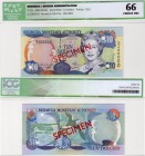 Bermuda, 10 Dollars, 2000, UNC, QE II, ICG 66, p52s, SPECİMEN, serial number: C/1 000000