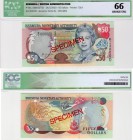 Bermuda, 50 Dollars, 2000, UNC, QE II, ICG 66, p54s, SPECİMEN, serial number: D/1 000000