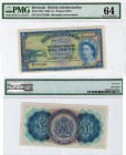 Bermuda, 1 Pound, 1966, UNC, PMG 64, QE II, p20d, serial number: Q/2 871698, RARE