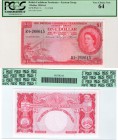 British Caribbean, 1 Dollar, UNC, QE II, PCGS 64, p7c, serial number: R4-260045