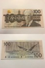 Canada, 100 Dollars, 1988, UNC, p99d, serial number: BJT3095862, sign: Knight /Dodge, Sir Robert Bordon portrait