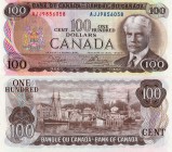 Canada, 100 Dollars, 1975, UNC, p91b, serial number: AJJ 9856058, Sir Robert Borden portrait, sign: Crow/Bouey