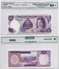 Cayman Islands, 40 Dollars, UNC, QE II, CGA 64, p9a, serial number: A/1 105639, FIRST PREFİX