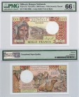 Djibouti, 1000 Francs, 1991, UNC, PMG 66, p37d, serial number: T.004-45621, with security thread, long Arabic text on bac