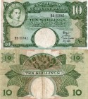 East African, 10 Shillings, 1961, VF, QE II, p42a, Serial number: B9 60642