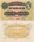 East African, 20 Shillings, 1956, XF, QE II, p35a, serial number: H73 29440